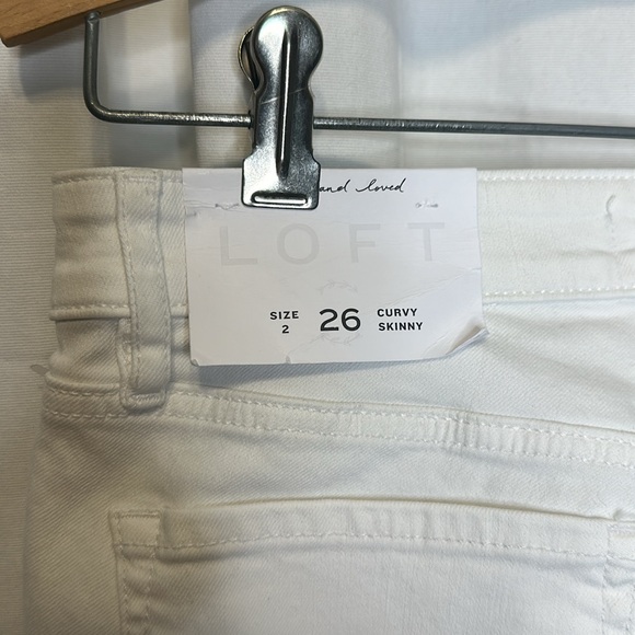 NWT ANN TAYLOR LOFT CURVY SKINNY WHITE JEANS SIZE 26 f17 - Picture 4 of 10